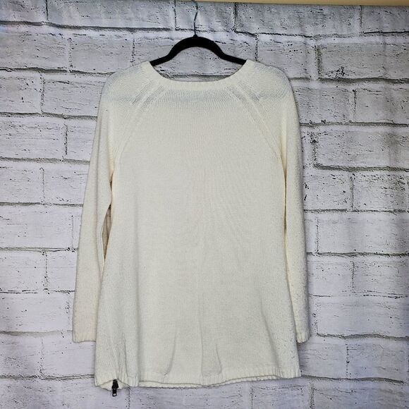 Trouve side zip long sleeve crew neck sweater size large - Picture 3 of 9